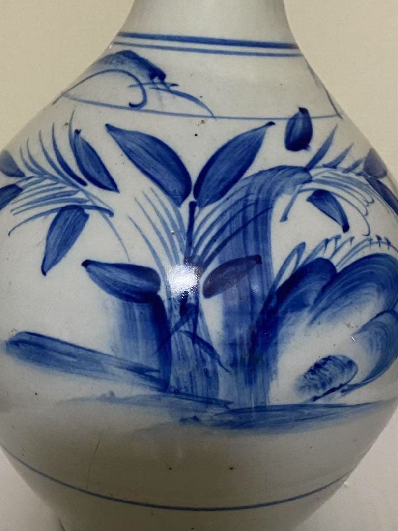 李朝 染付 花瓶 花器 骨董