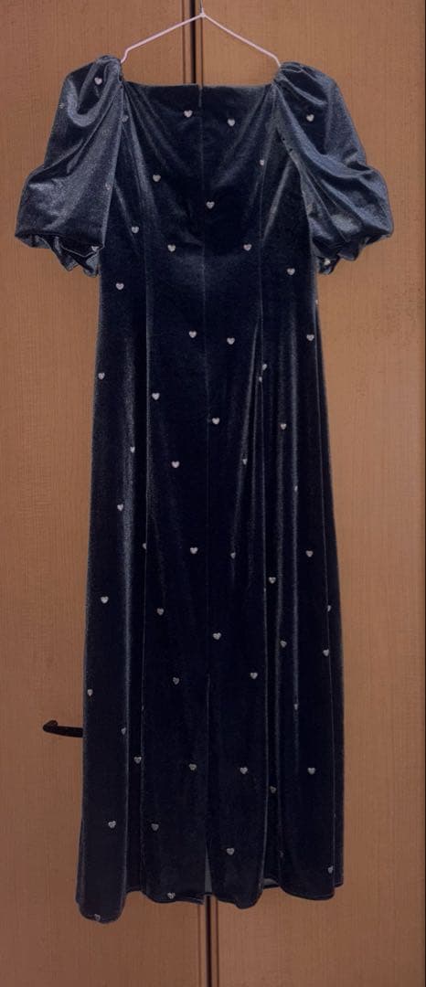 最終値下げ　[一度のみ着用］ベロアドレス　パーティー・オケージョン　ブルー
