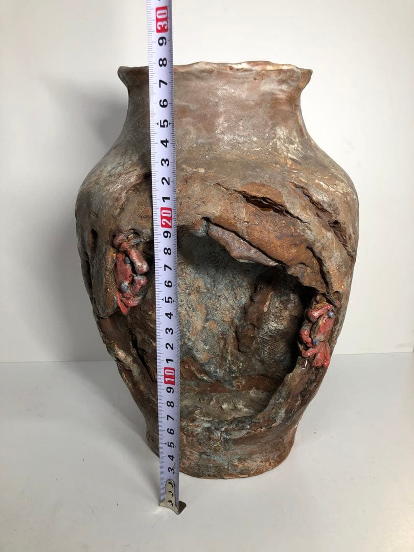 天神蟹　蟹細工　壺