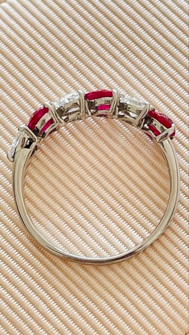 こんこん様　ルビーandダイヤモンド　ハートエタニティリング