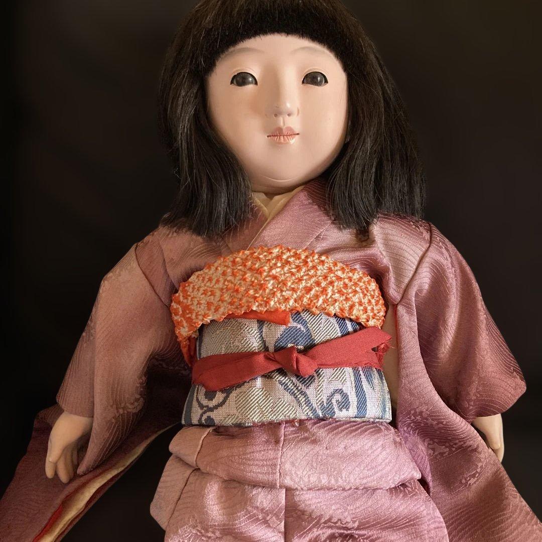 市松人形 薄いピンクの着物　少々難あり