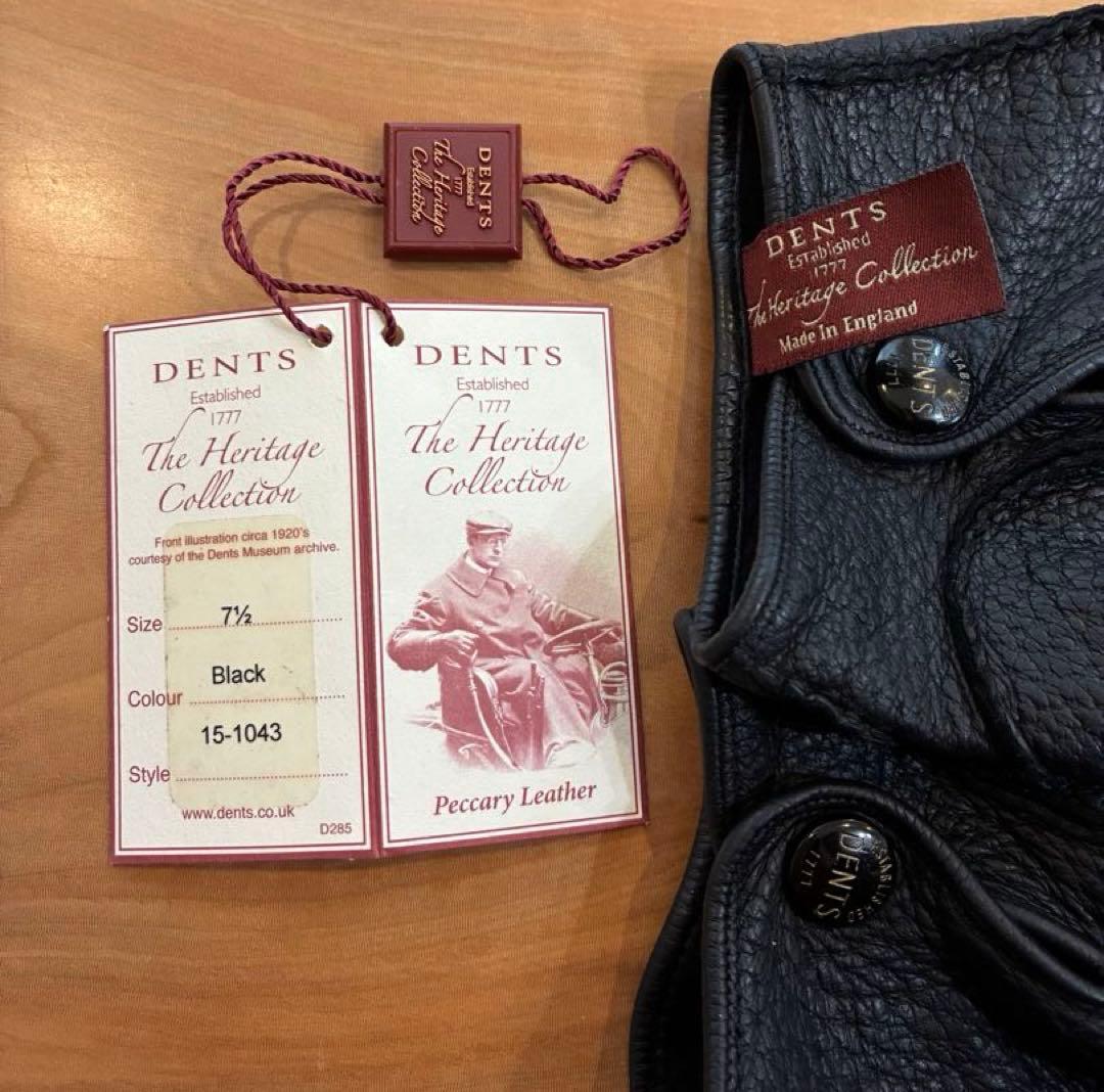DENTS ペッカリー　７H メンズ　ブラック　裏地なし