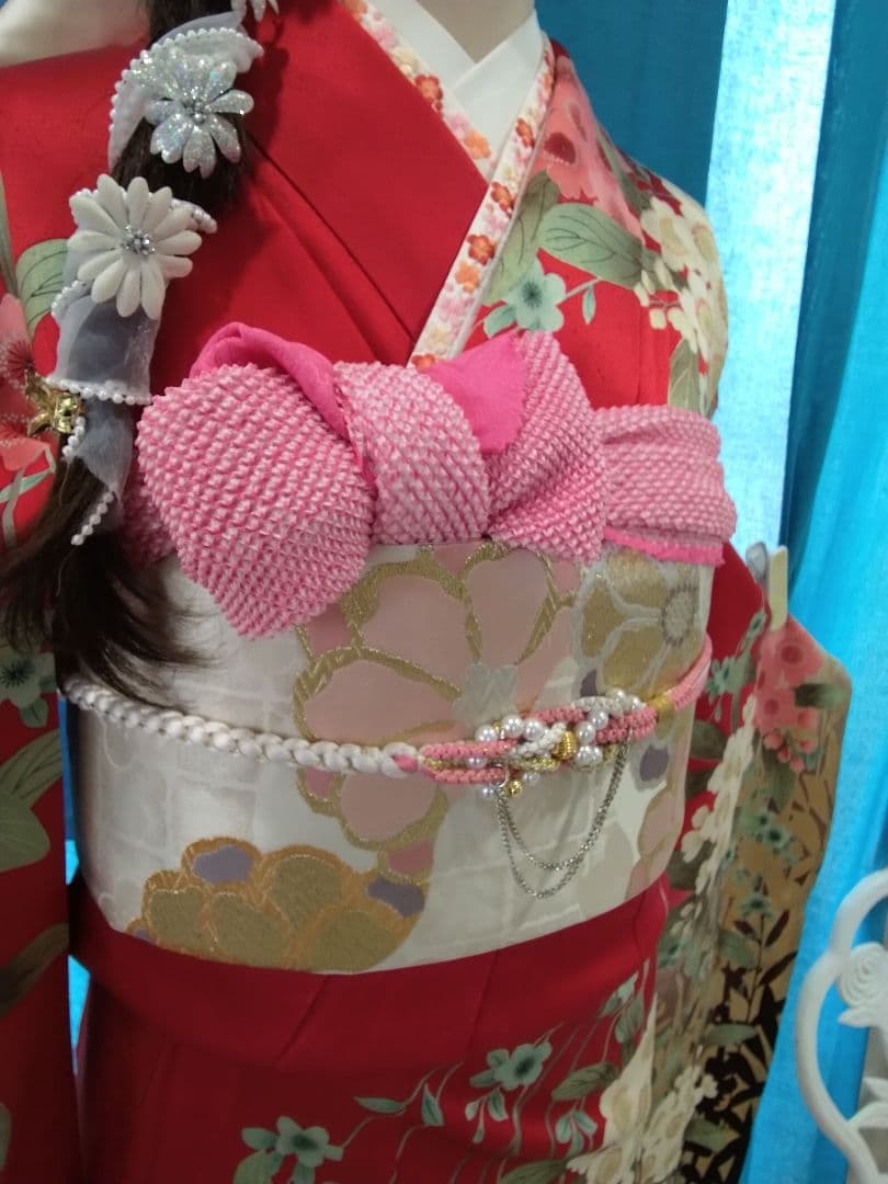 【専用】です❗正絹振袖成人式、重ね衿帯揚げ帯締め、西陣袋帯、襦袢、ガード加工