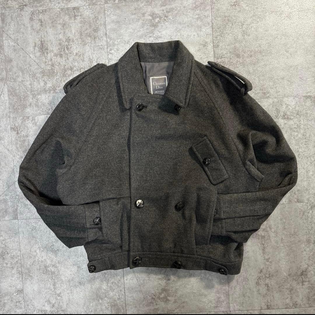 80's　vintage dior short wool bomber j