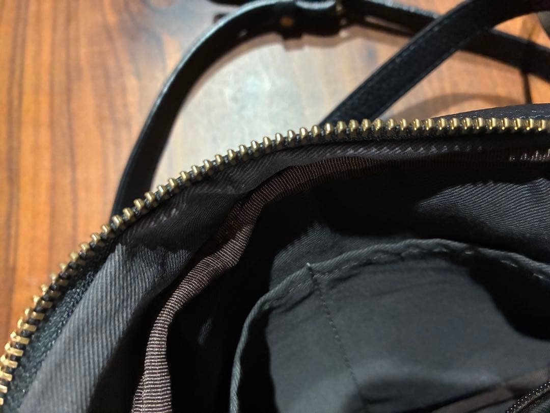 ラシットモノグラムプレートレザー2wayショルダー手提げトートバッグ