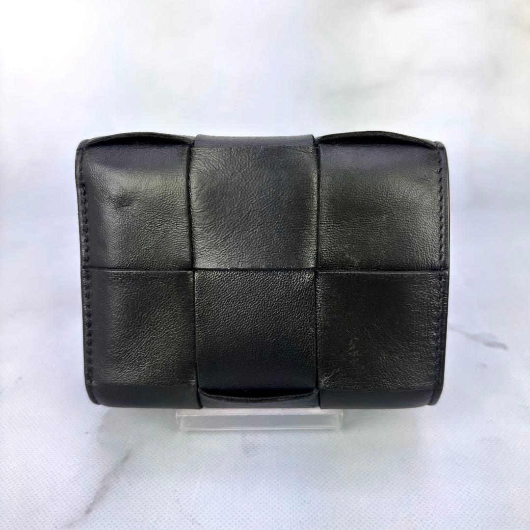 【極美品✨】BOTTEGA VENETA ブラック 3つ折り 財布 カセット