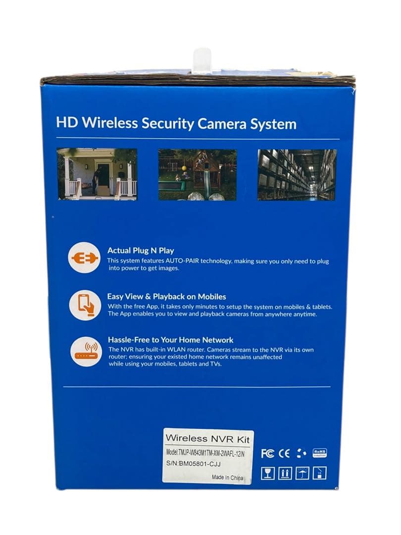 【開封・未使用】防犯カメラセット ワイヤレス モニター付き 300万画素