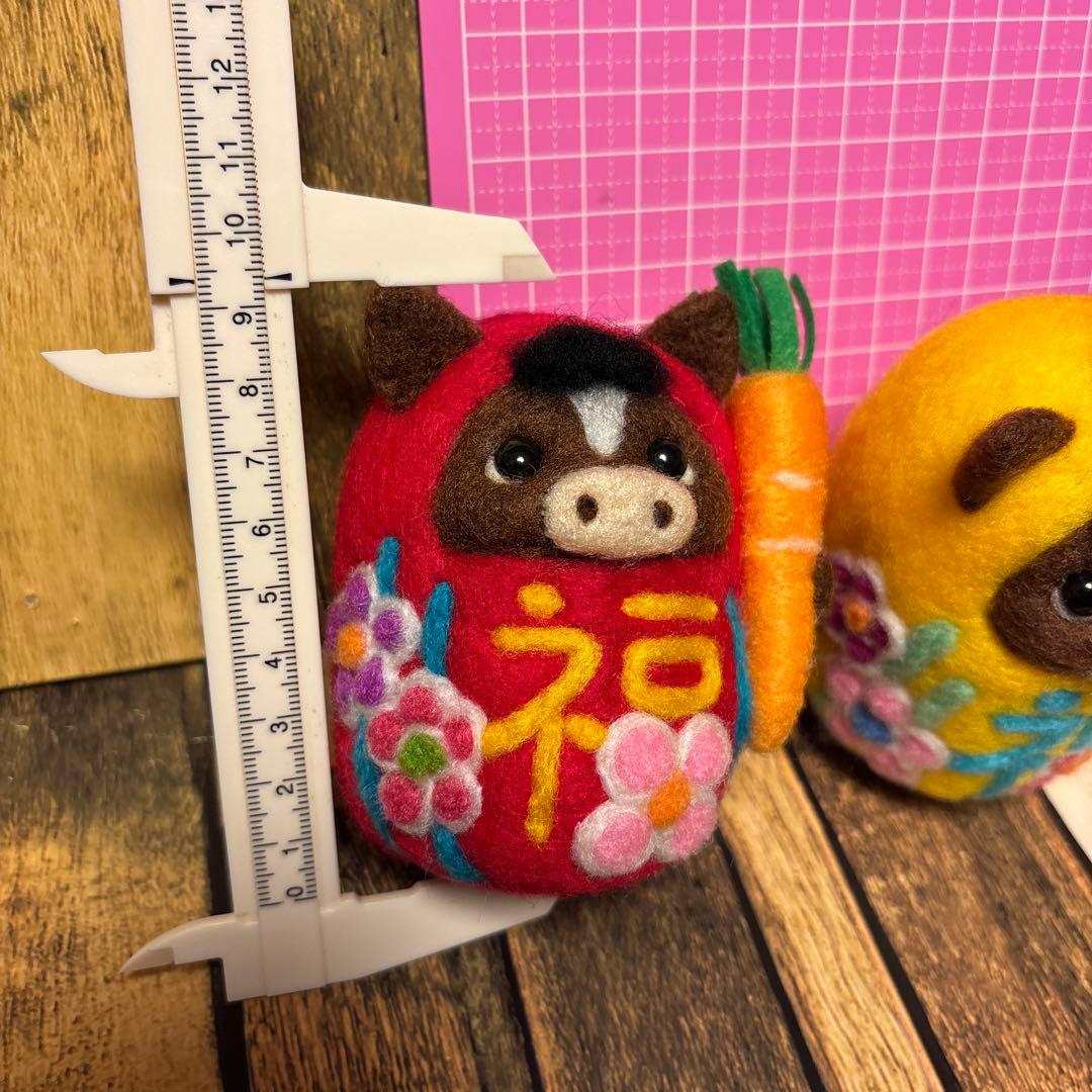 Milky☆ページ【羊毛フェルト・アクレーヌ】縁起物/午年/干支だるま