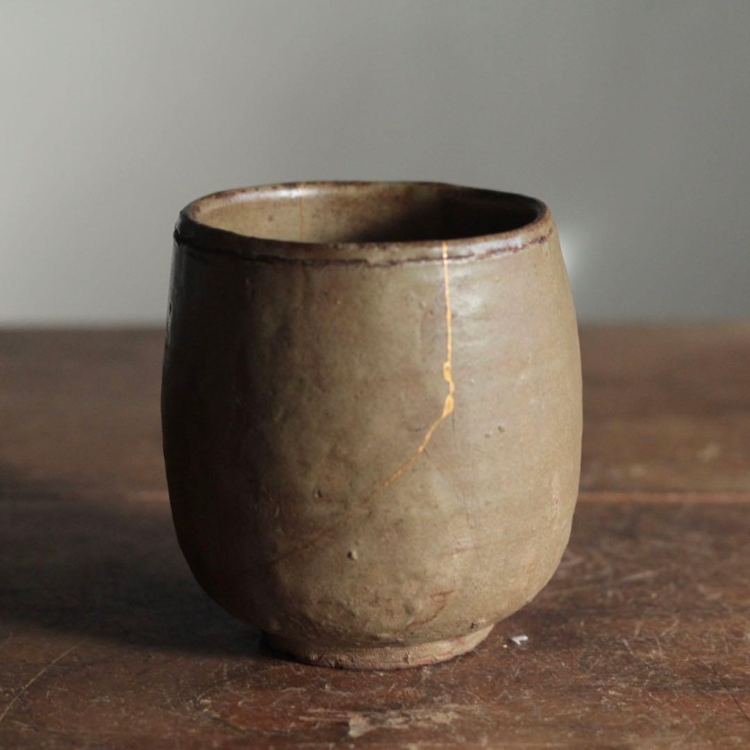 高麗 青磁 灰釉 筒茶碗 茶道具 古美術 古道具 アンティーク