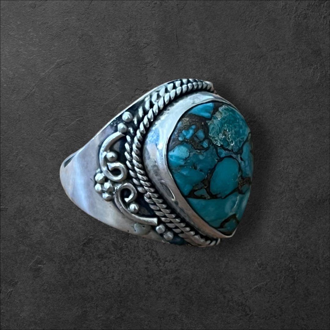 ビンテージ リング ターコイズ シルバー 925 14号