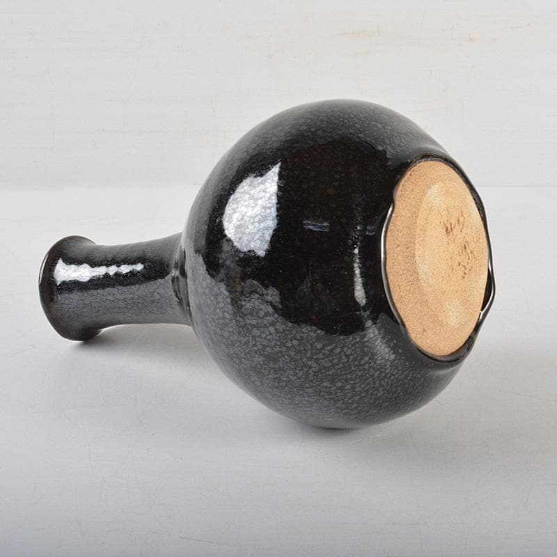 京焼　木村盛伸作　油滴天目釉　花瓶　共箱　C　Ｒ5921C