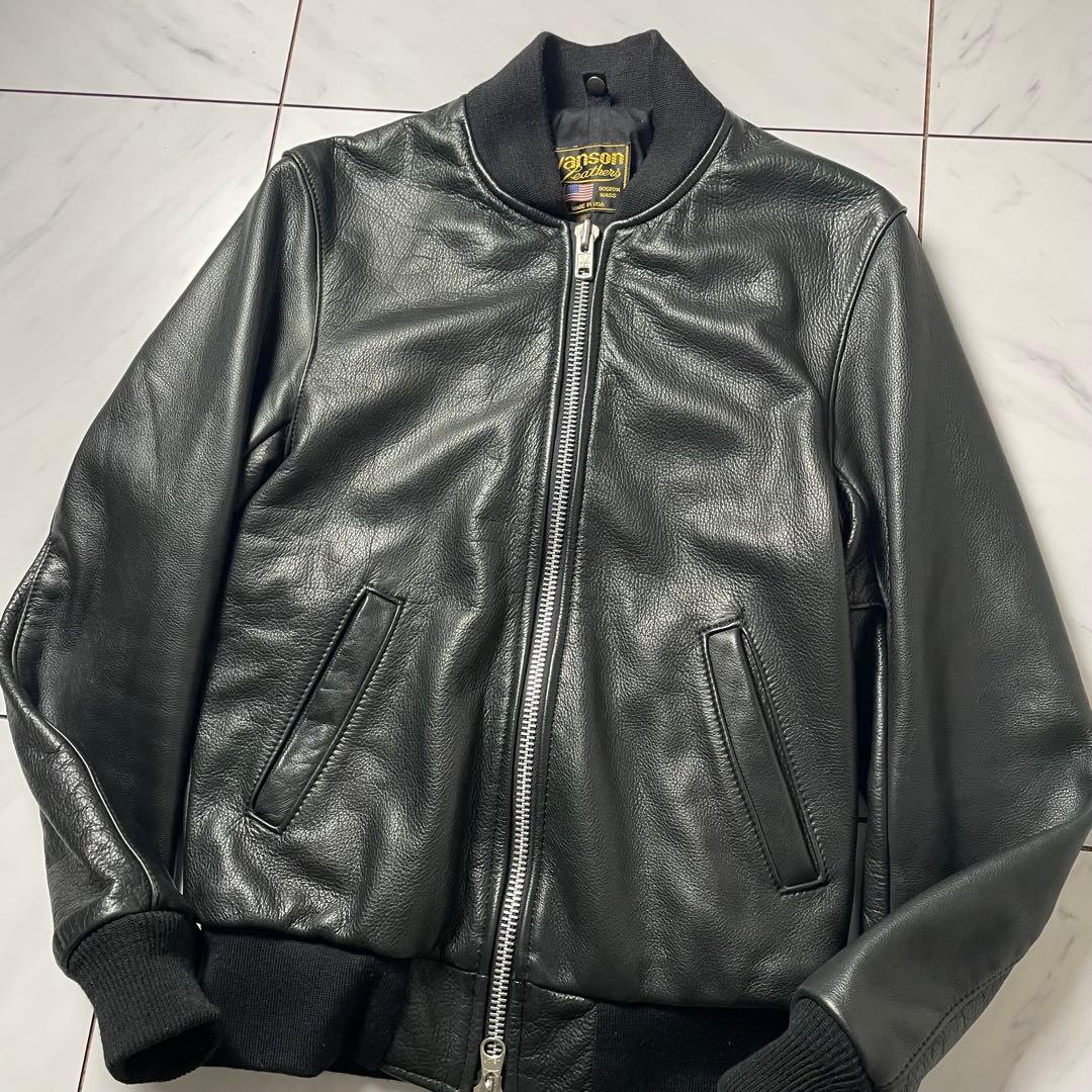 VANSON × Ron Herman Team Jacket 牛革 黒 36