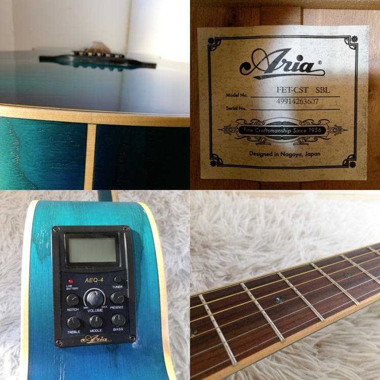 Aria FET-CST SBL エレアコ アコースティックギター 木目 アリア