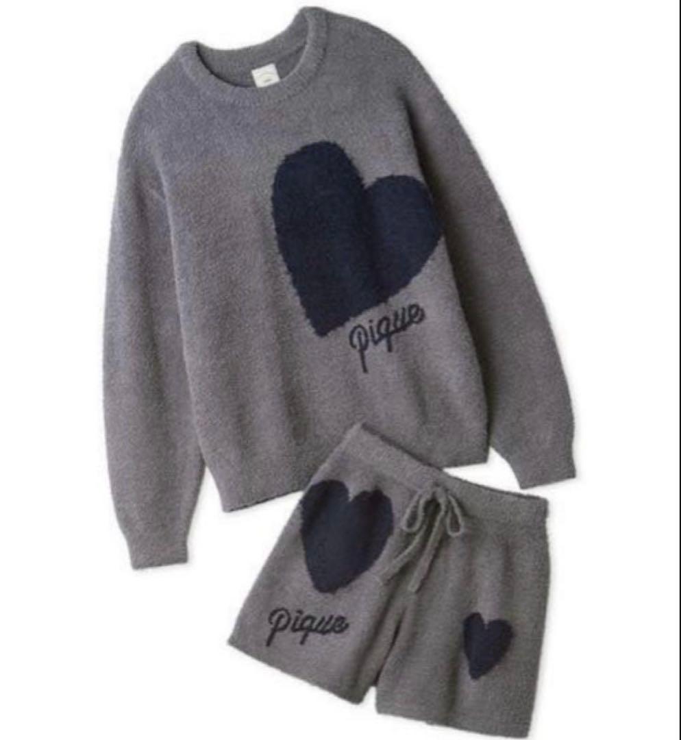 新品♡ジェラートピケ♡ ♡限定ハートジャガードプルオーバー＆ショートパンツセット