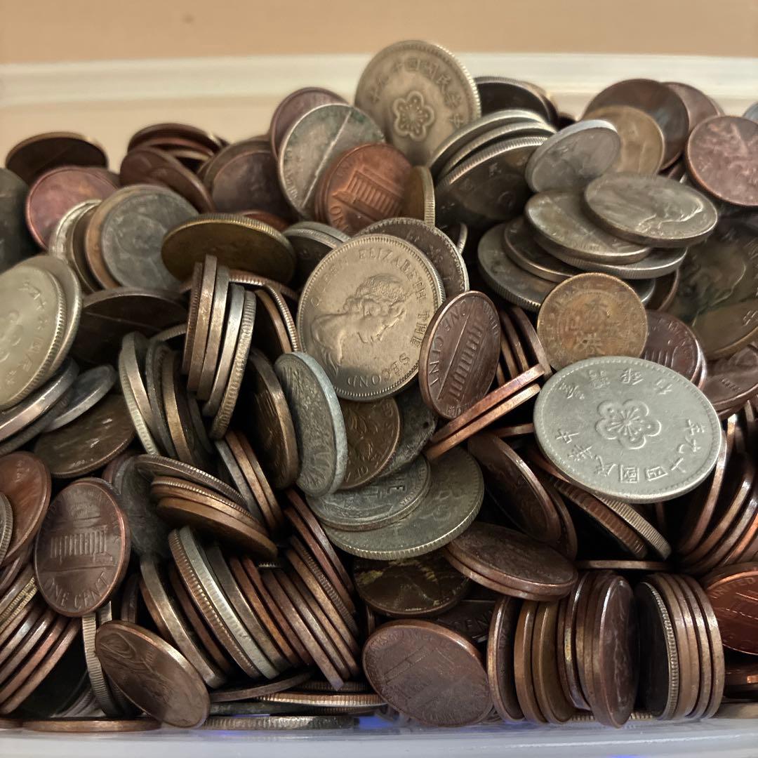 再度 大幅にお値下げしました！ 旧貨幣　外国　まとめ売り約3.5kg