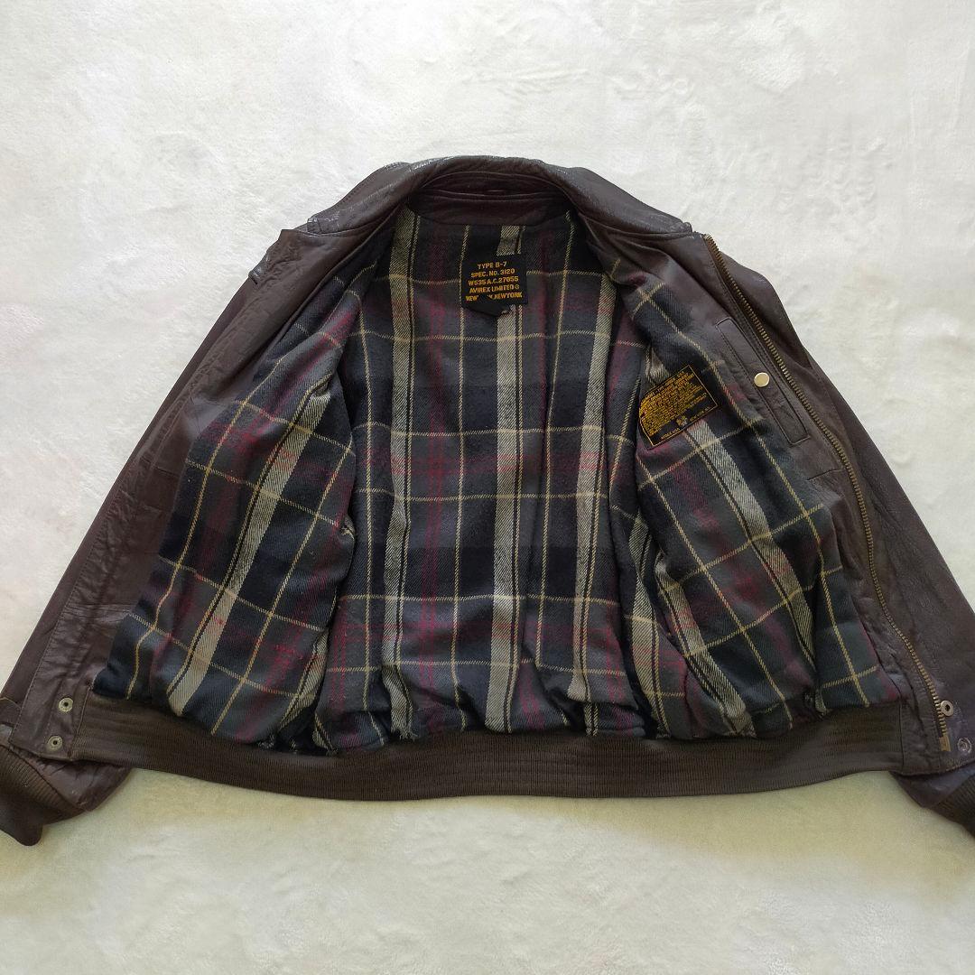 90S　AVIREX　B−7　レザージャケット　短丈　フライトジャケット