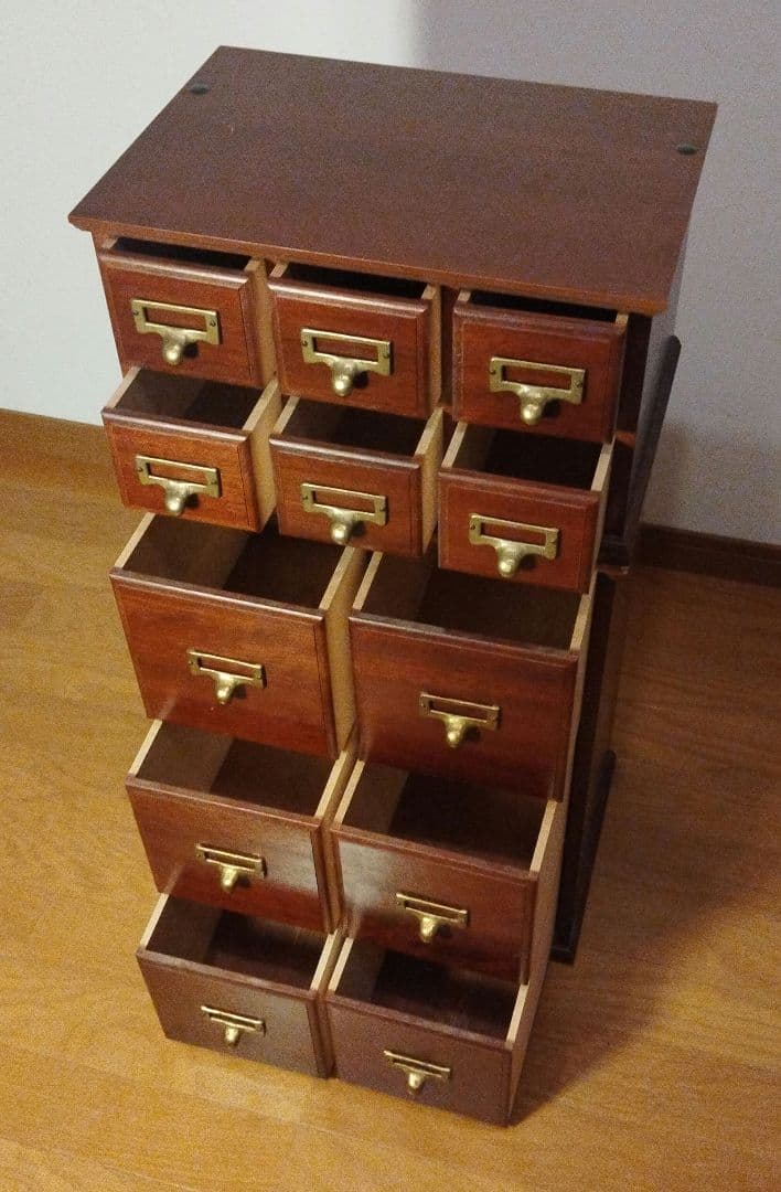 アンティーク 木製 引き出し収納 12個引出し おしゃれ 小物入れ レトロ