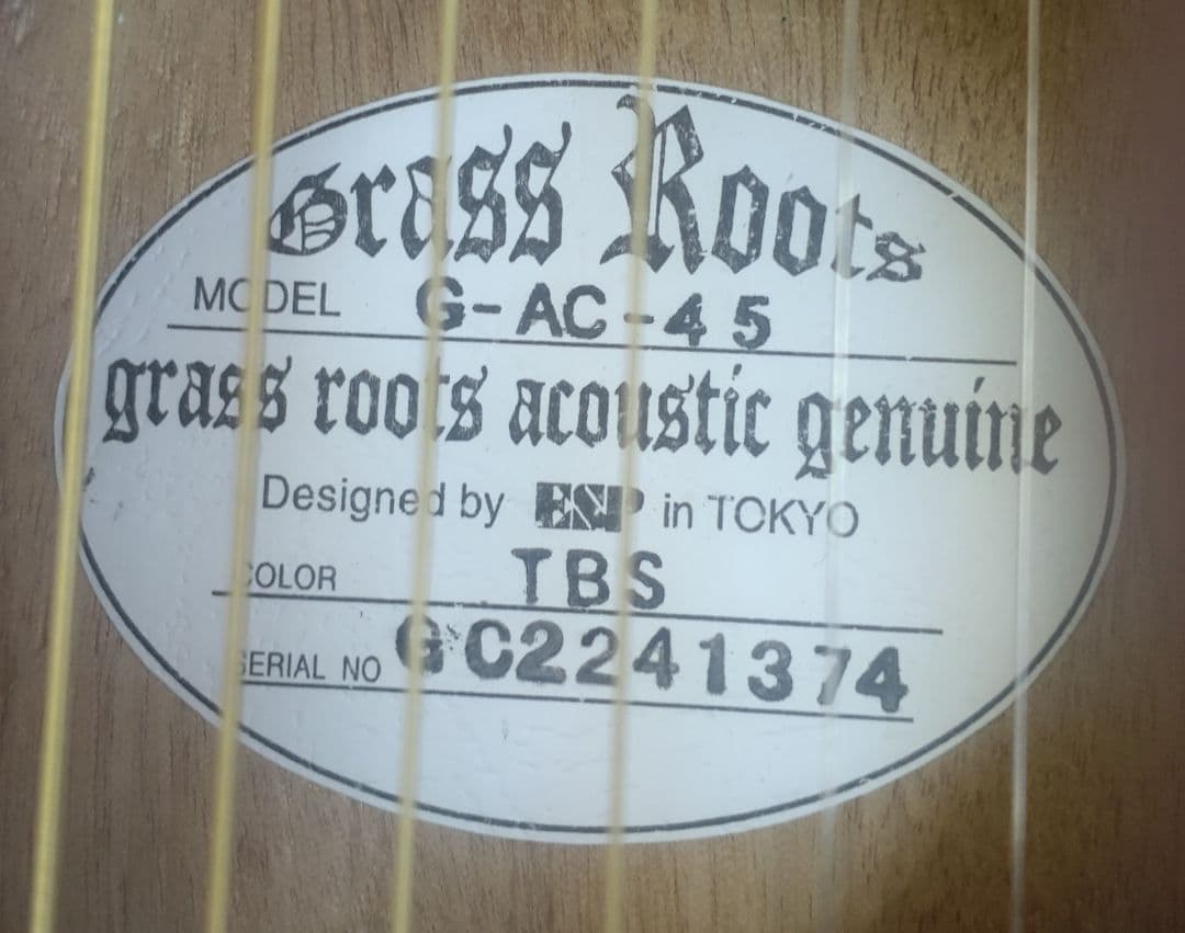 GrassRoots G-AC-45 レスポールシェイプアコギ！【美品】
