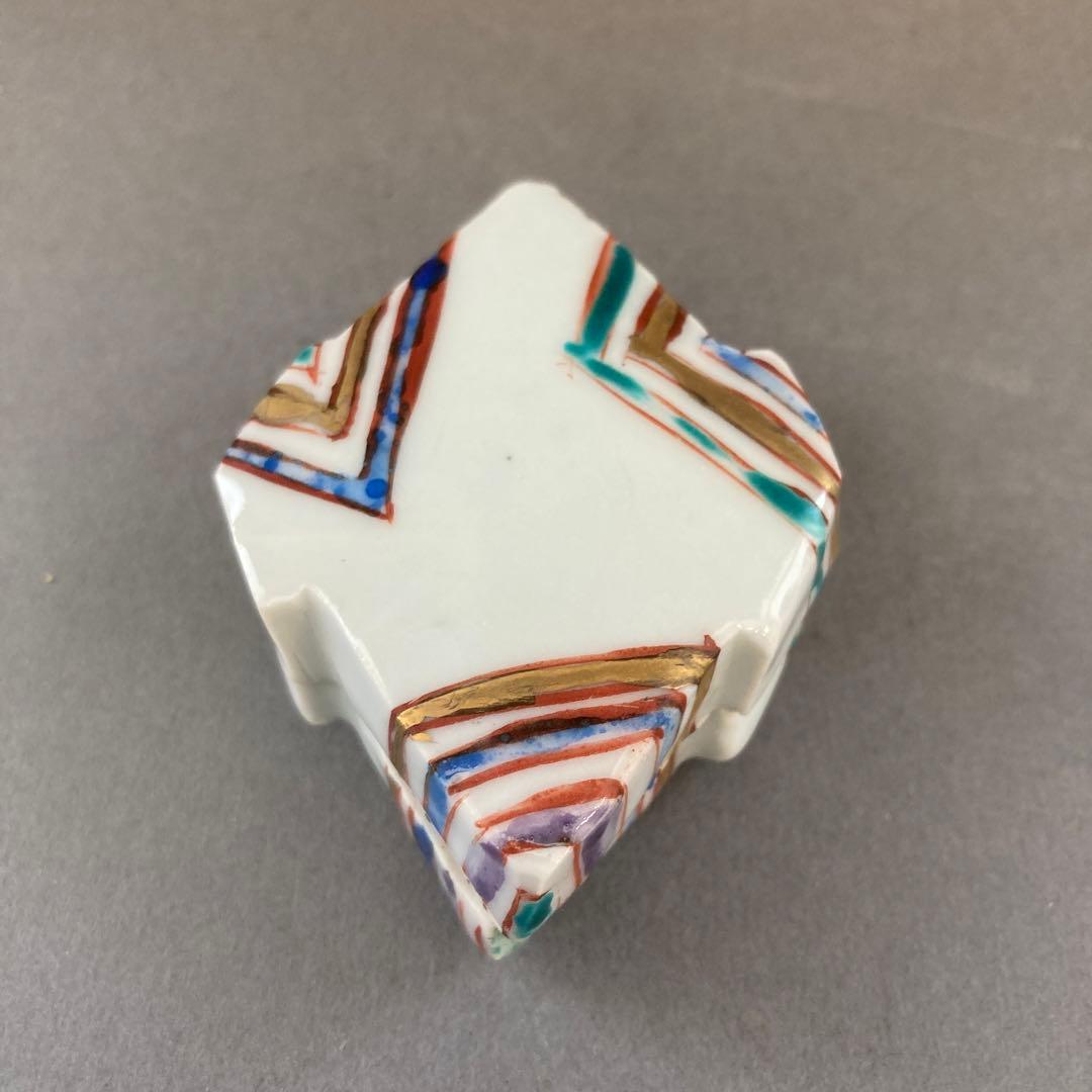 茶道具　香合ひし　金彩色絵　廣永窯　共箱　S151KG