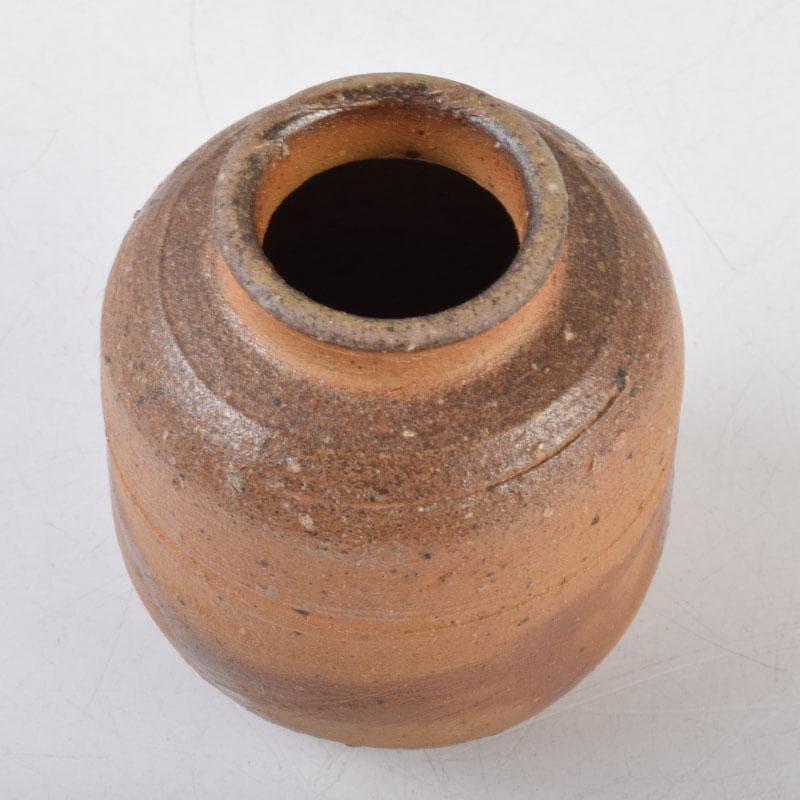 茶道具　備前焼　森宝山造　火襷　茶入　仕覆付　共箱　V　8595