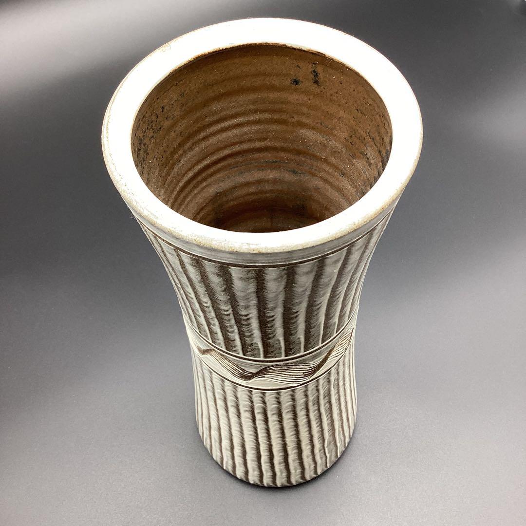 小石原焼　花入れ　杵型　刷毛目花入　箱無し