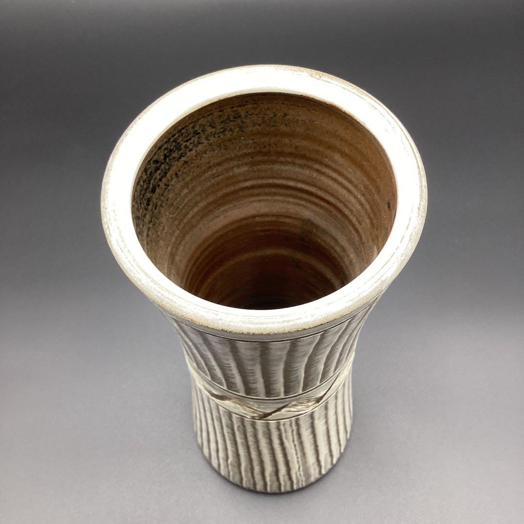 小石原焼　花入れ　杵型　刷毛目花入　箱無し