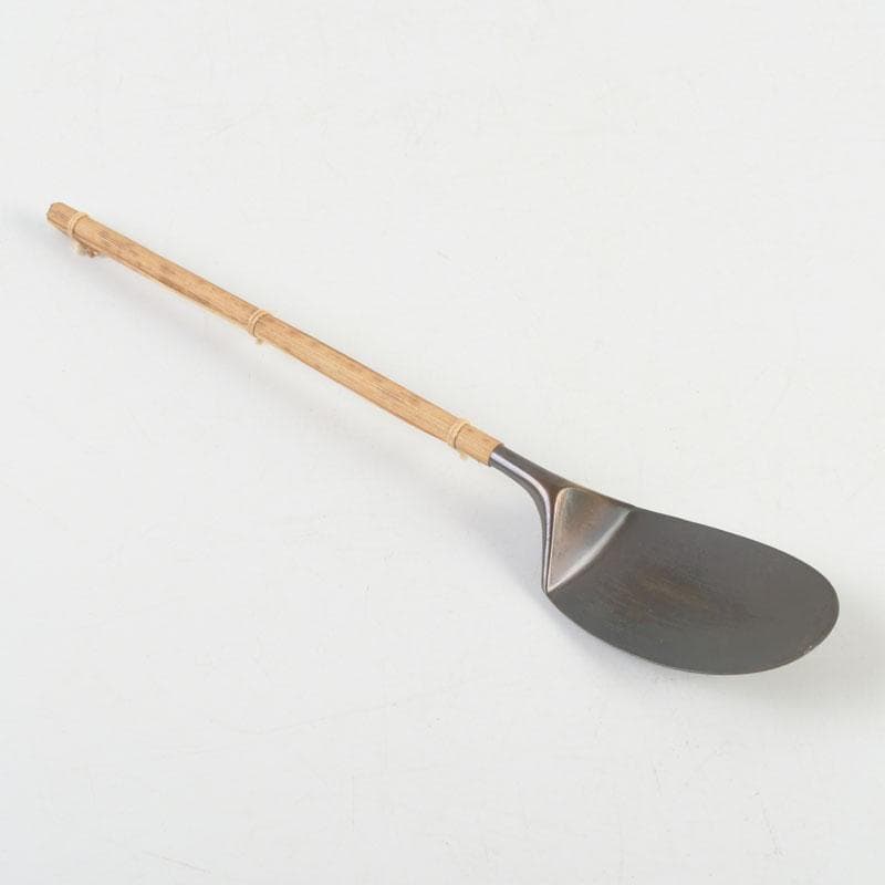 茶道具　古銅　一政堂造　伊藤政治　利休形　風炉灰匙　共箱　V　9497