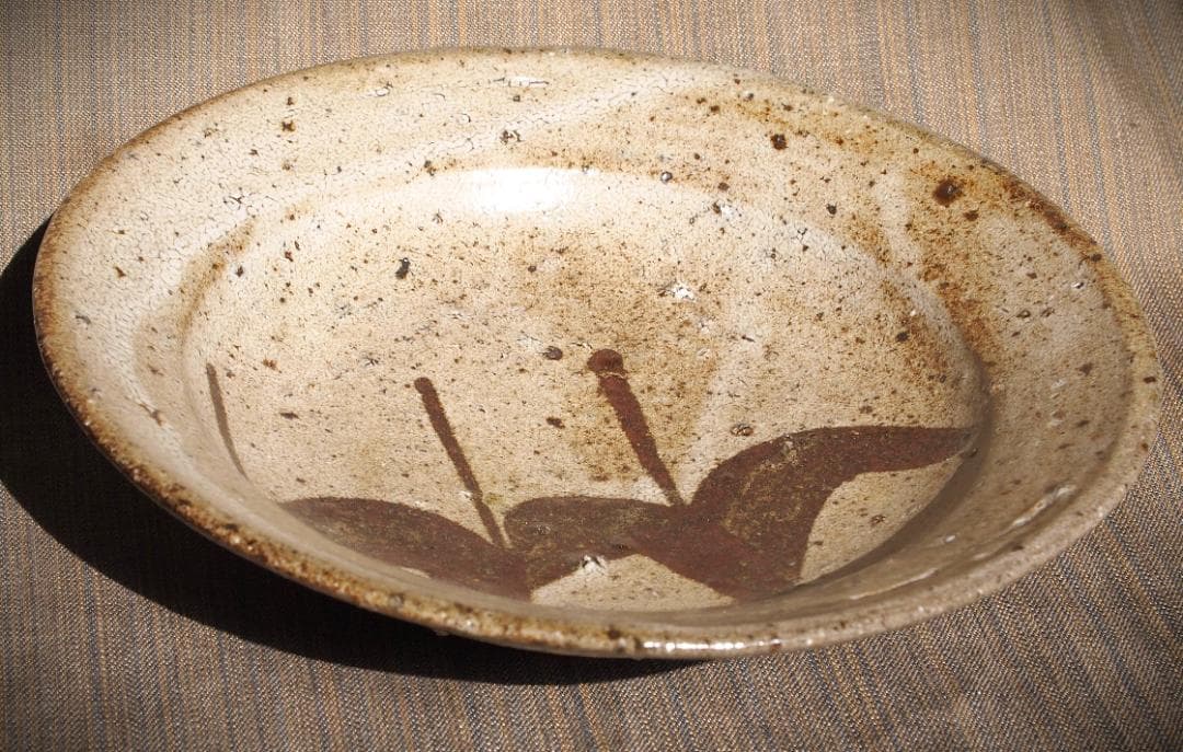 希少作★中川自然坊★絵唐津皿（２０，５ｃｍ）