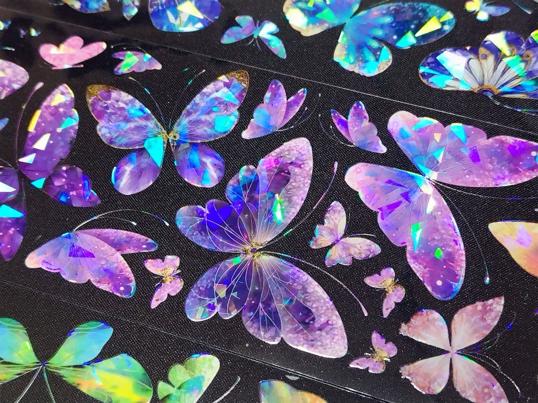 切売 416★ 海外 マスキングテープ マステ PET 装飾 蝶 贝壳光