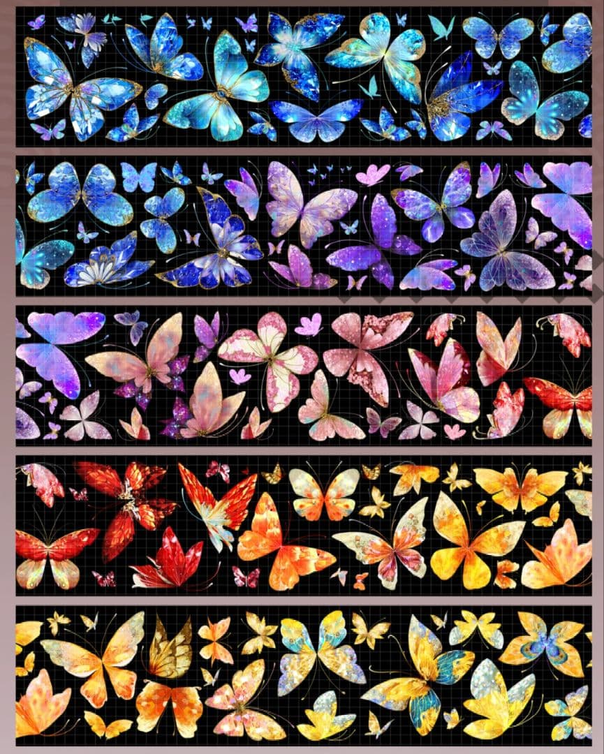 切売 416★ 海外 マスキングテープ マステ PET 装飾 蝶 贝壳光