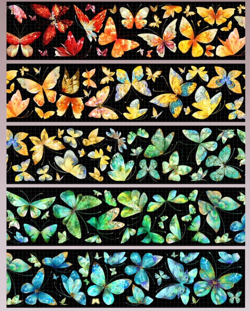 切売 416★ 海外 マスキングテープ マステ PET 装飾 蝶 贝壳光