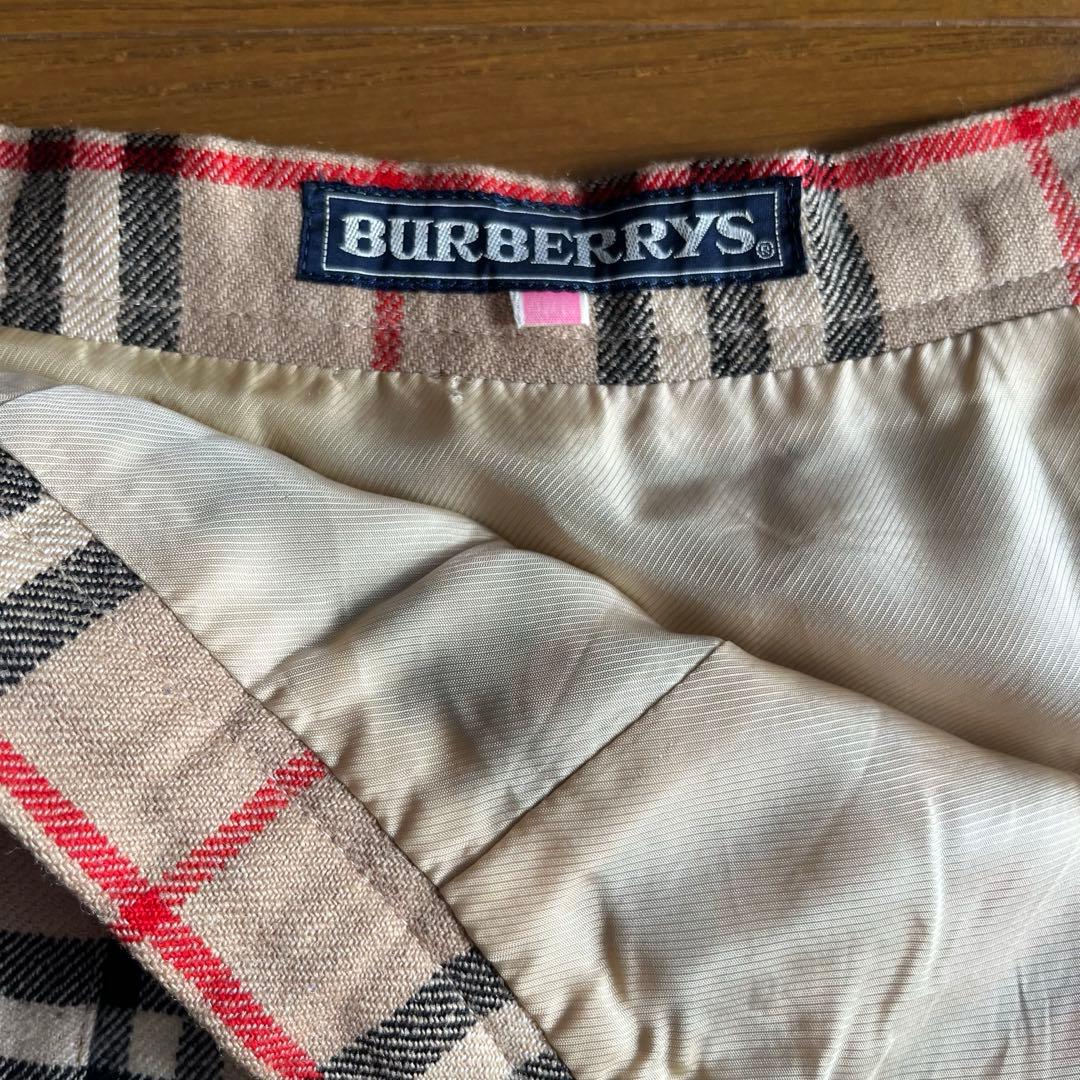 BURBERRY チェック柄 ウールプリーツスカート