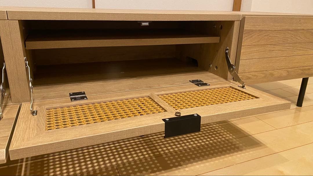 【直接取引】テレビボード　テレビ台　ラタン調　北欧　ナチュラルオーク　150cm