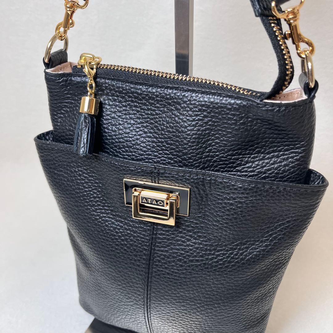 ☆未使用級☆ ATAO アタオ ホリデー ショルダーバッグ ブラック 2way