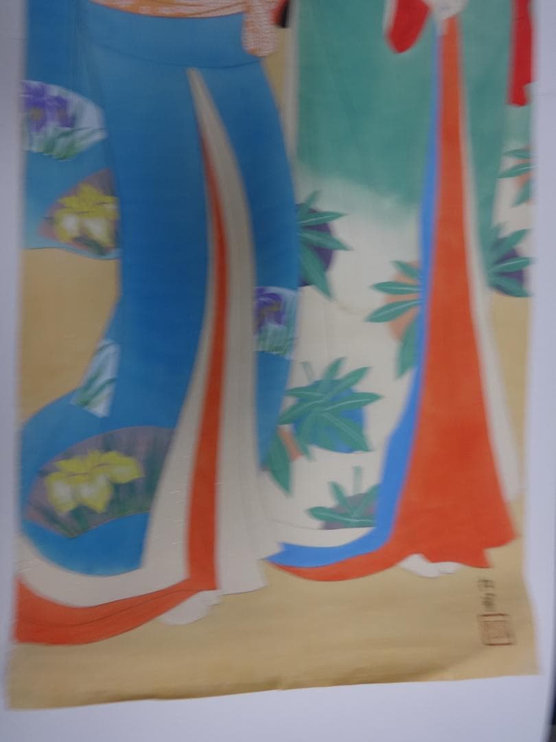 上村松園　春の宵　水彩画　1938年頃　浮世絵　肉筆　姉妹の絵　日本画　美人画