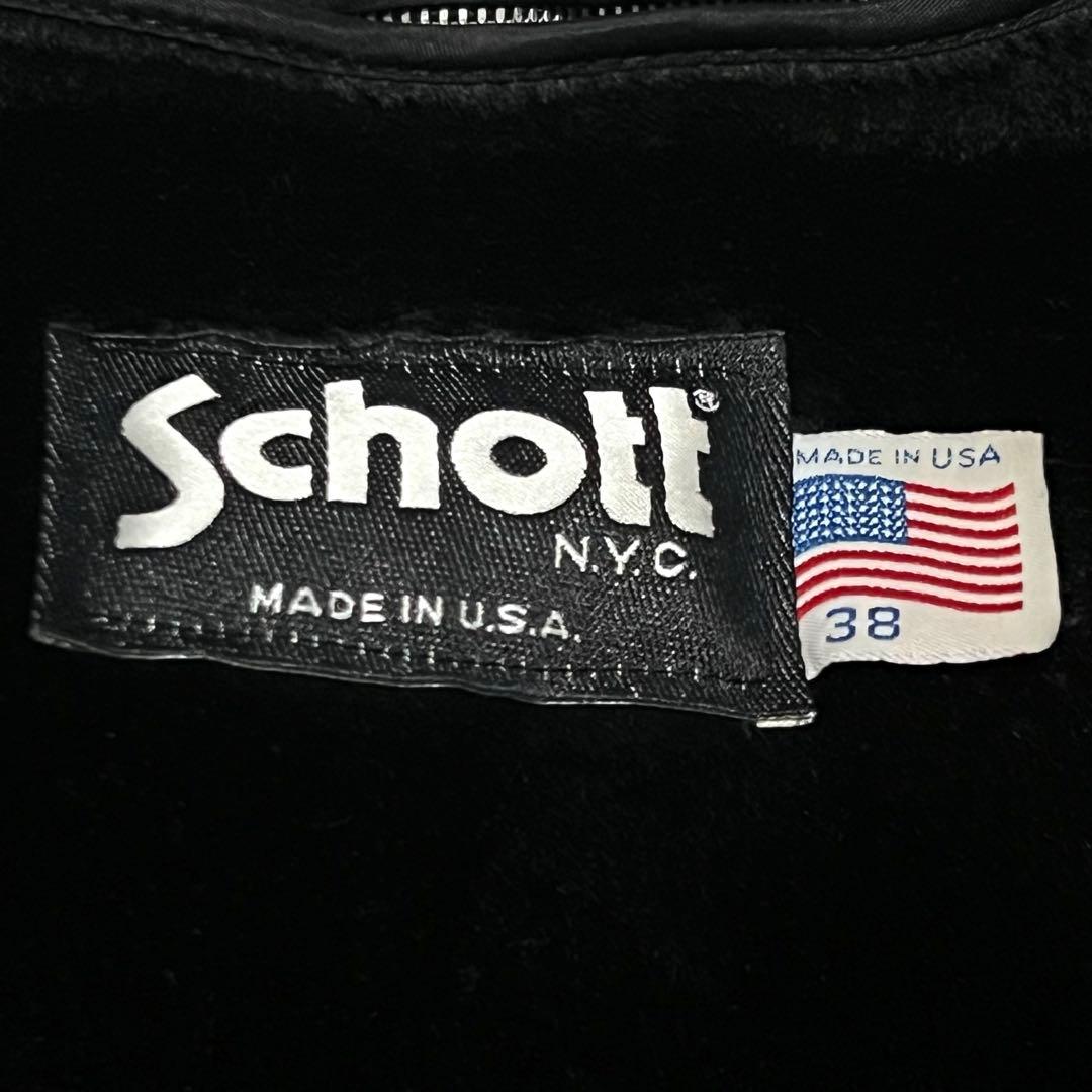 極美品✨Schott シングルライダース 141 ボアライナー付き 黒 38