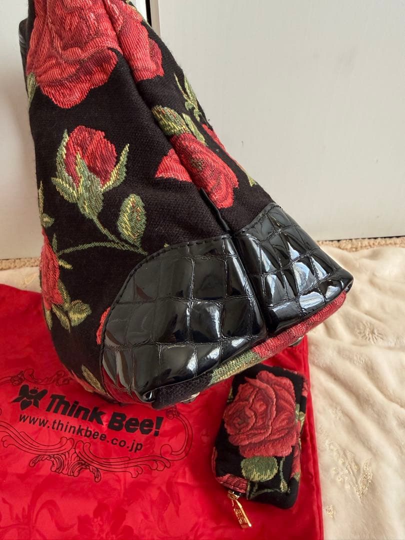 【美品】シンクビー！デラックスピンキーローズ ハンドバッグ&ポーチ