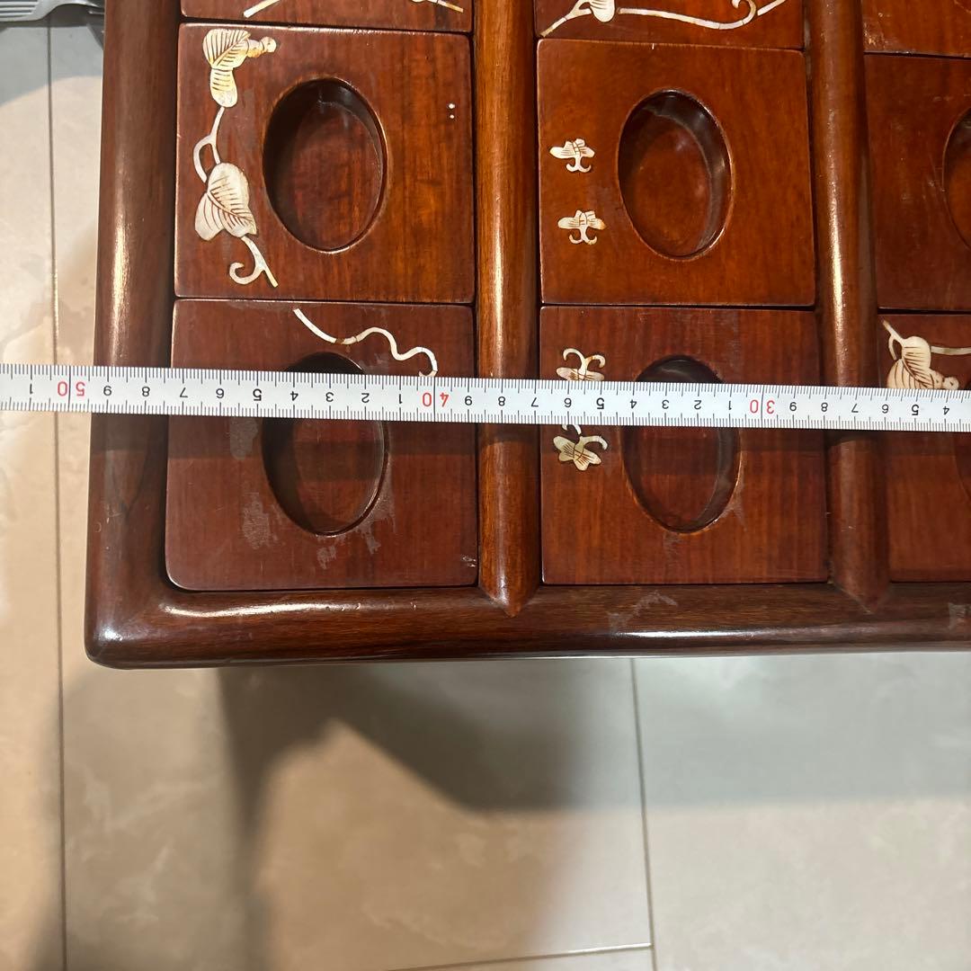 引き出し　小引き出し　家具　螺細　花梨　4段