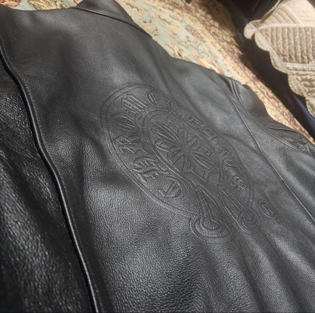 韓国製　クロスモチーフ　レザージャケット　M シングルライダース
