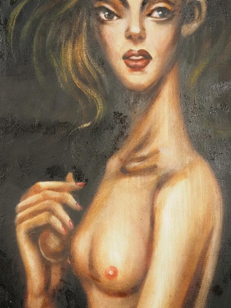 【処分価格】★金子國義 『よこしまな祈り』★油彩 F6号 油絵 金子国義 模写