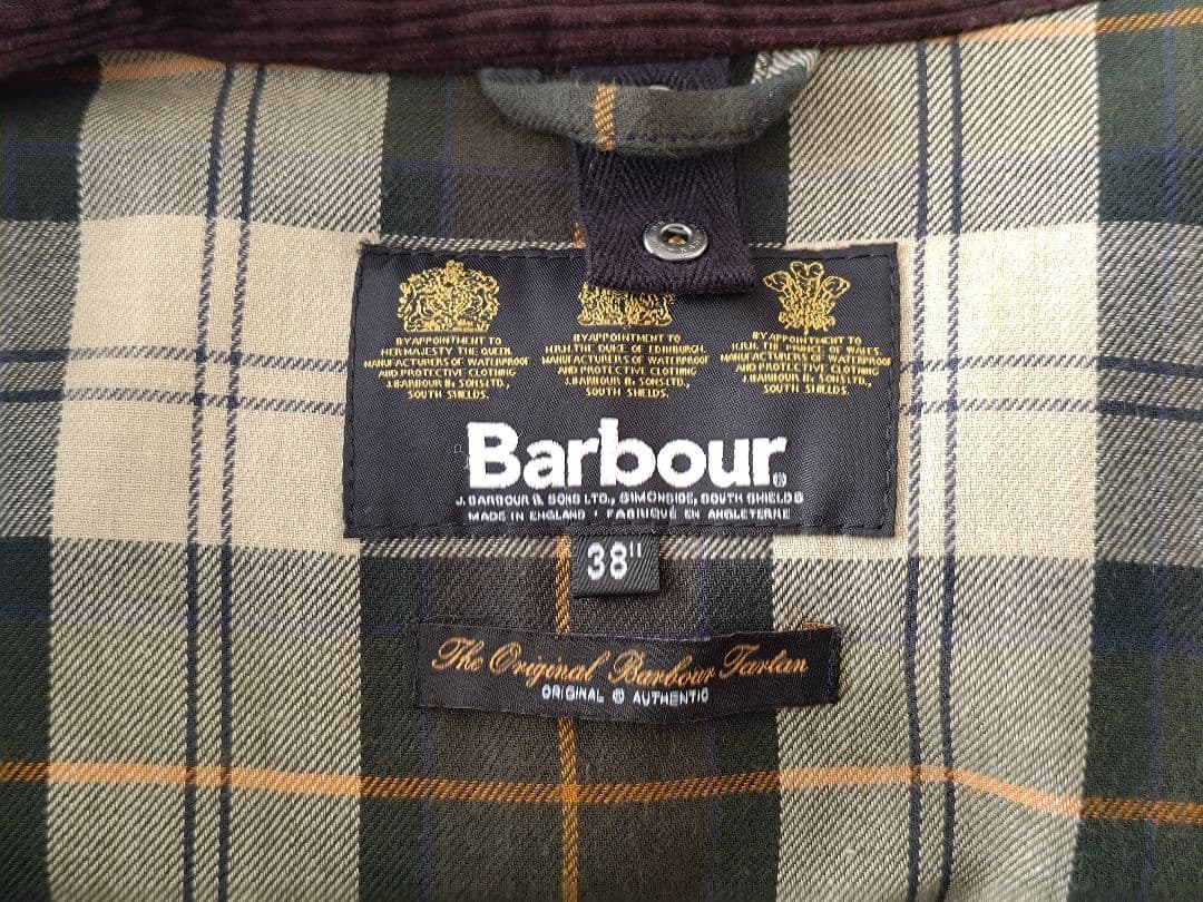 Barbour BORDER ボーダー SL 38 美品　ピンバッジ付き