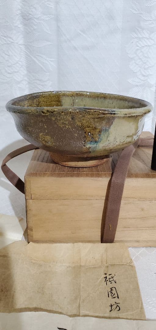 茶道具　時代物、唐津焼のお茶碗　古文書付　骨董品、美術品