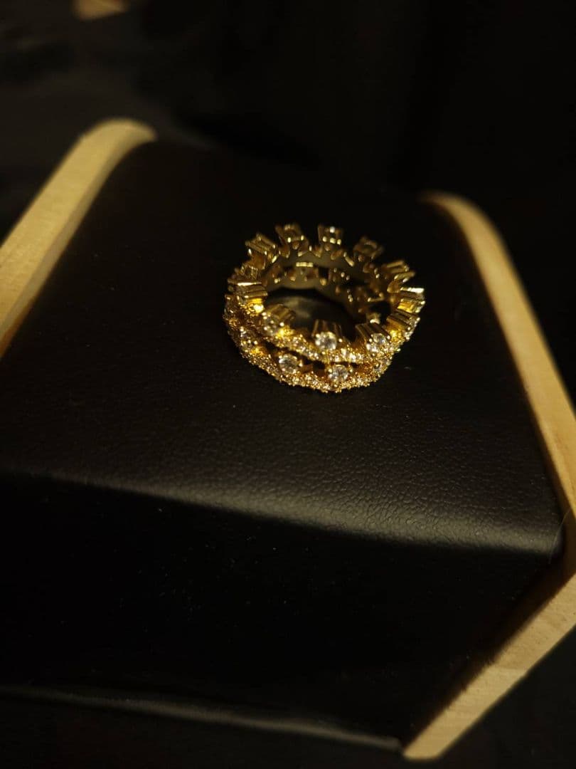 リング 指輪 k18 gp 5.9g Moissanite 0.20ct