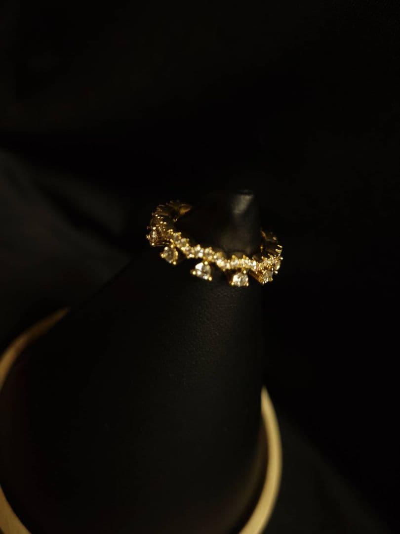 リング 指輪 k18 gp 5.9g Moissanite 0.20ct