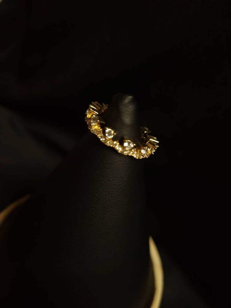 リング 指輪 k18 gp 5.9g Moissanite 0.20ct