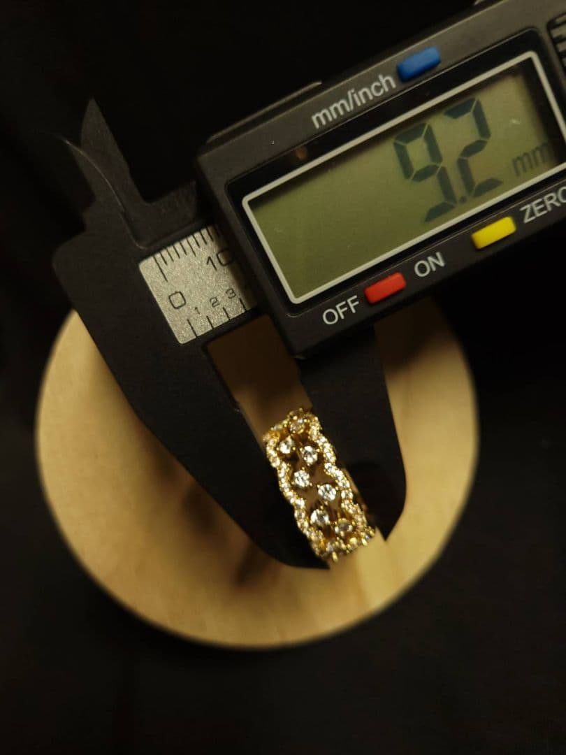 リング 指輪 k18 gp 5.9g Moissanite 0.20ct