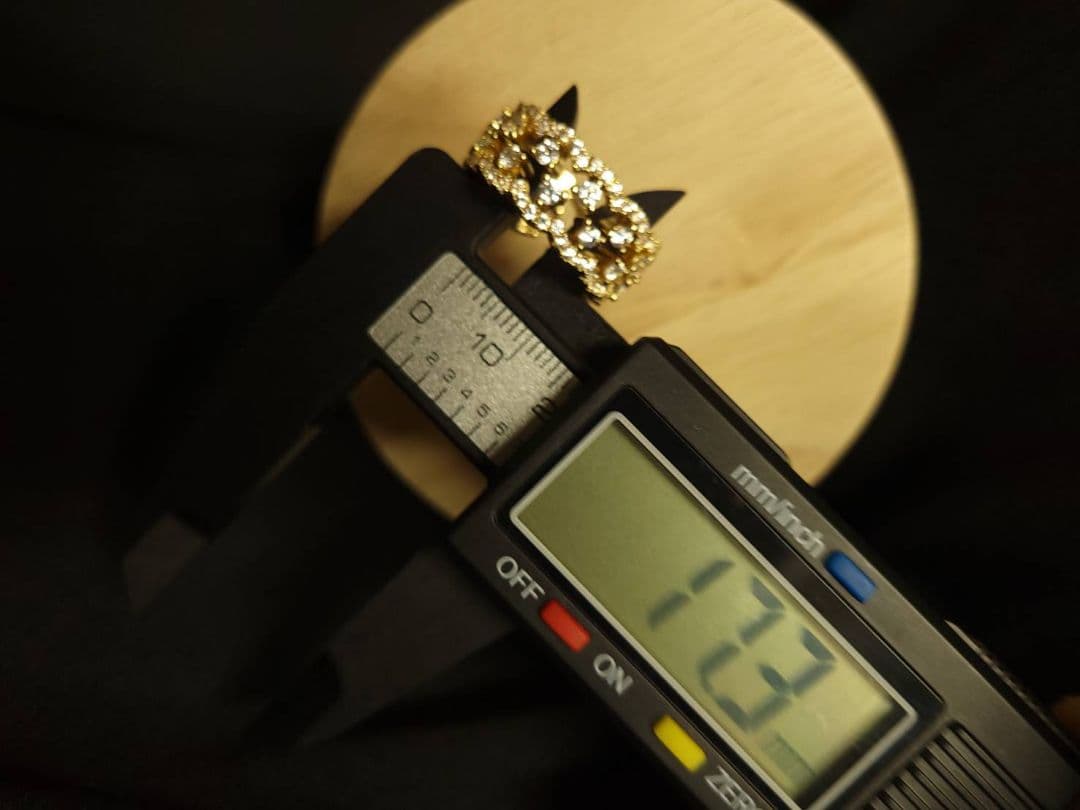 リング 指輪 k18 gp 5.9g Moissanite 0.20ct