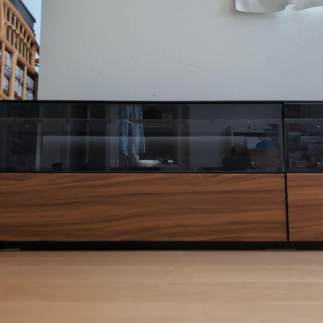 パモウナ テレビ台 黒と木目調 幅180cm