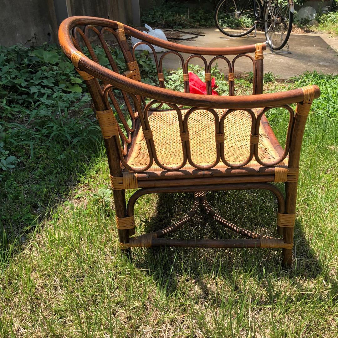 こ*ぶ様 【古家具】maruni Hiroshima 藤椅子　送料込み匿名配送