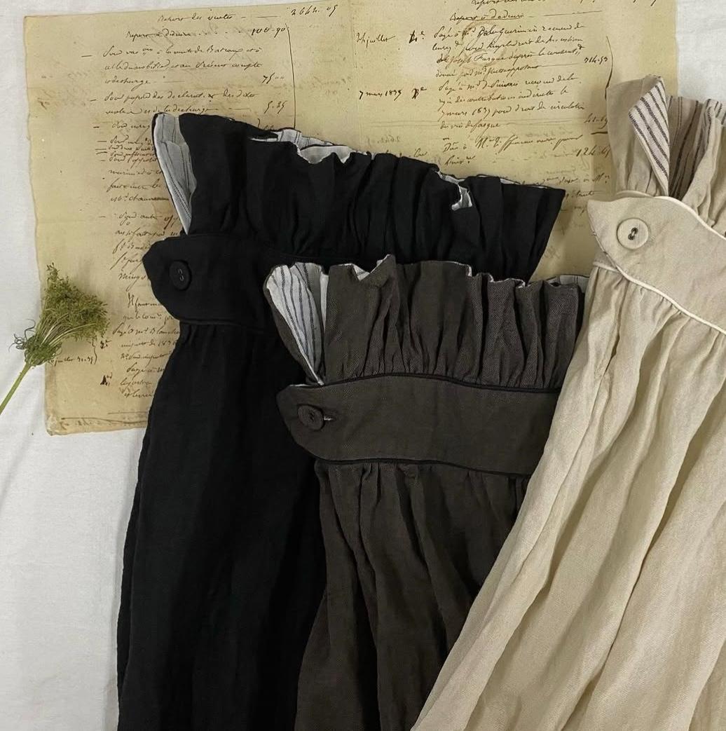 値下！極レア極美品！nolumさん　ドロワーズ　黒　リネンパンツ　ギャザーパンツ